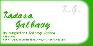 kadosa galbavy business card